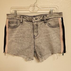 Hudson Gemma Zip Side Grey and Pink Shorts